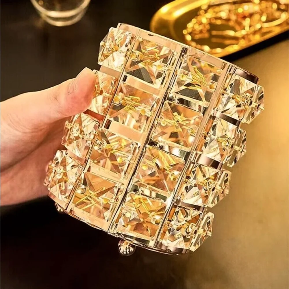 Gold Crystal Rhinestone Makeup Brush Holder NEW 🏷️
